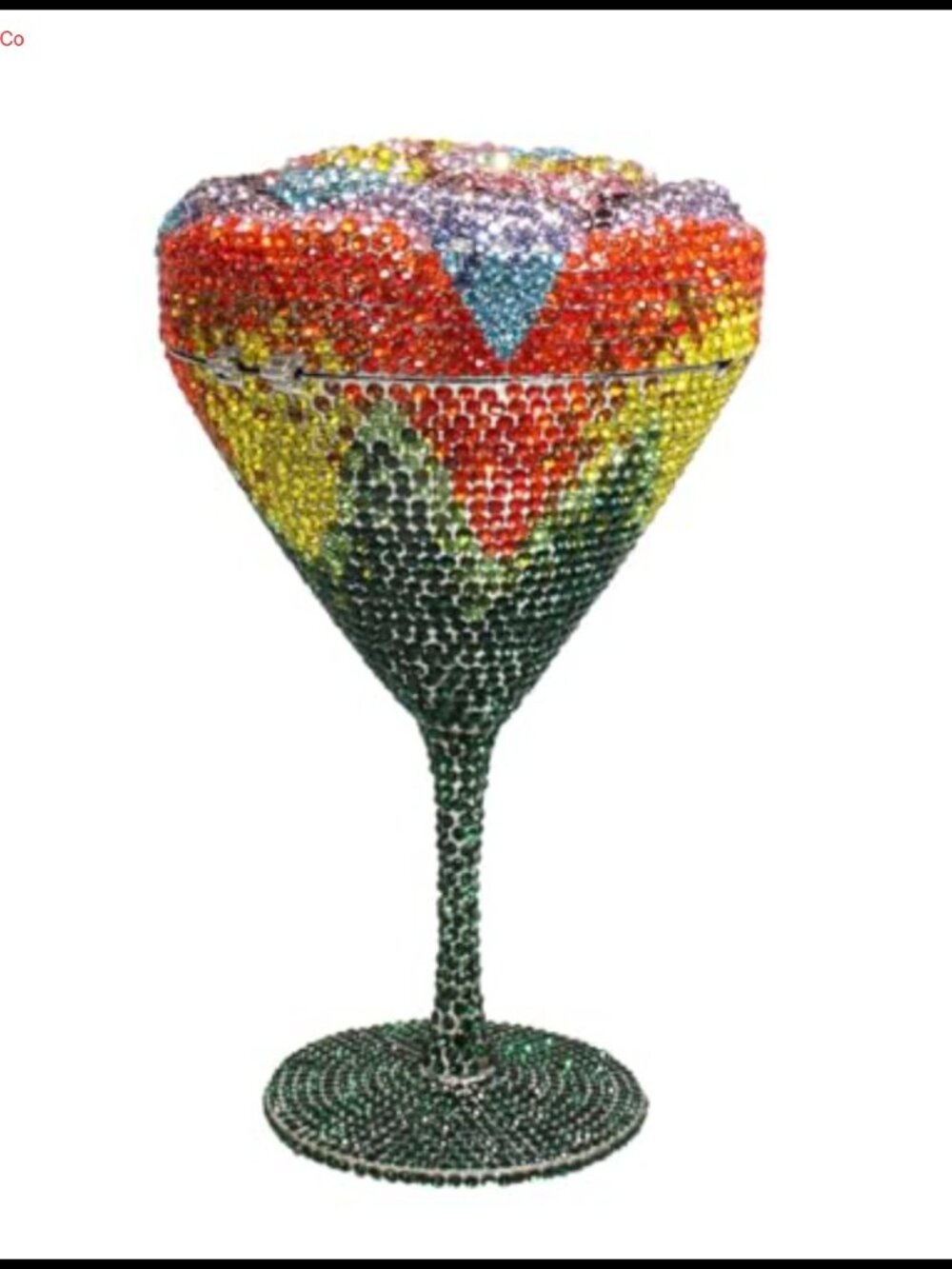 Rhinestone Evening Clutch Goblet Shape Floral Diamond Purse